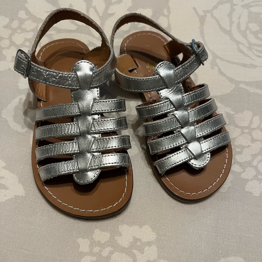 Mini Boden silver leather sandals